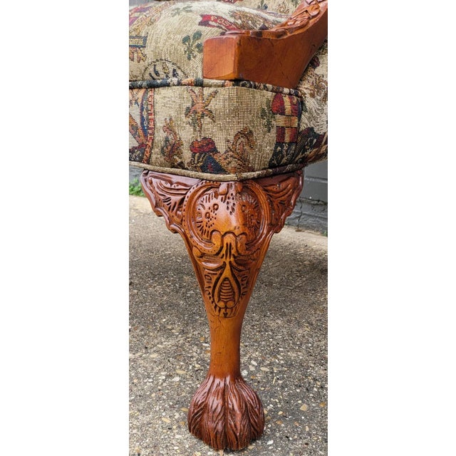 Cinnamon Pair of Gainsborough Library Chairs in the Irish Georgian Style For Sale - Image 8 of 12