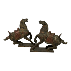 Early 20th Century Pair of Tang Dynasty Style Chinese Horse Sculptures