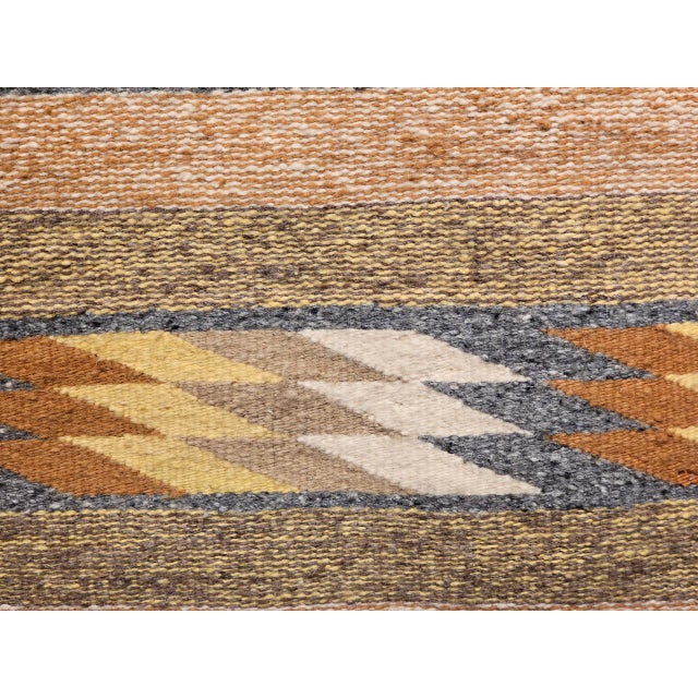 Square Size Vintage Native American Navajo Rug. Wool & Cotton, Eye Dazzler Pattern, 4x4 For Sale - Image 14 of 17