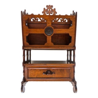 Magazine Rack Walnut Centennial Exhibition, Circa 1876 For Sale
