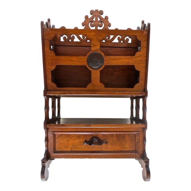 Magazine Rack Walnut Centennial Exhibition, Circa 1876 For Sale