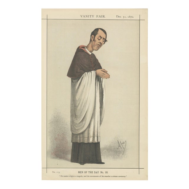 Victorian Clergyman Caricature, 1870, Paper For Sale