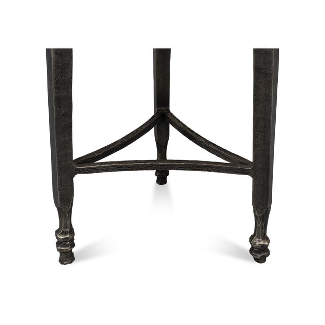 Round Minimalist Marble Top Side Table For Sale - Image 10 of 10