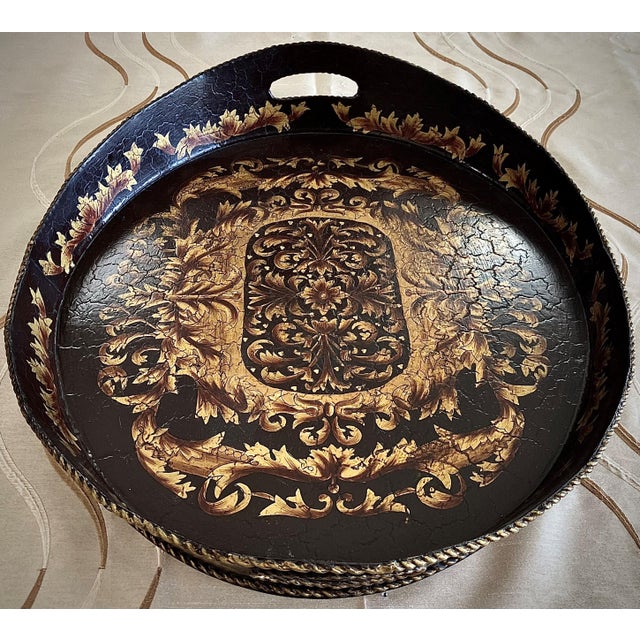 Excellent Pre-Owned Condition. This eye-catching, substantially-sized, metal tôle beauty’s inspiration comes from the late...