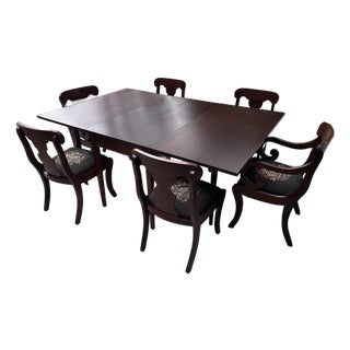 1960s One Drop Leaf Table and Seven Chairs For Sale