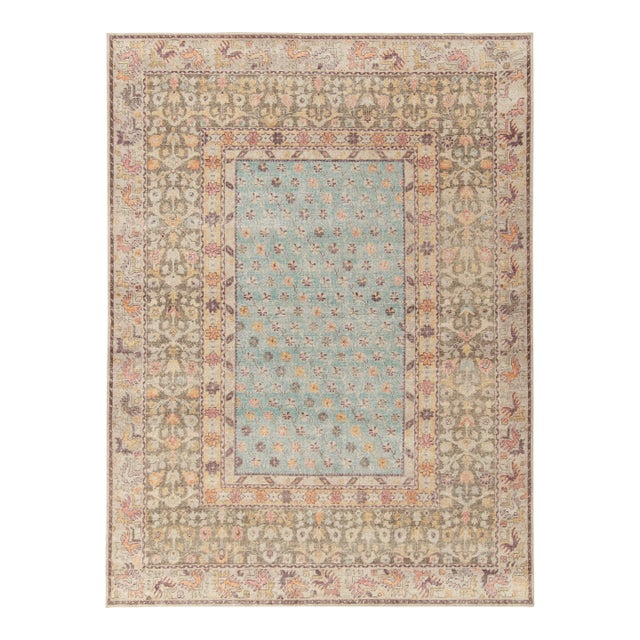 Rug & Kilim’s Posey Rug in Light Blue, 4x6 For Sale