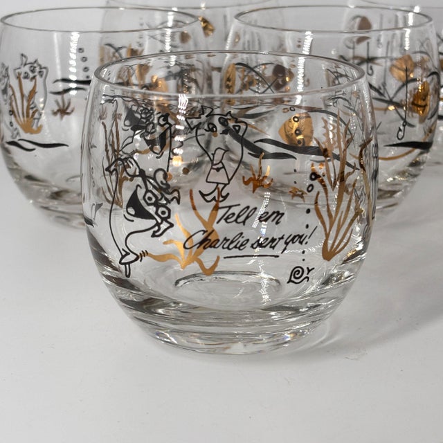 Star-Kist Charlie the Tuna Rocks Glasses With Original Box, Set of 8 For Sale In New York - Image 6 of 14