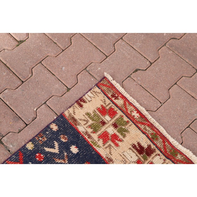 Textile 1979 Tribal Red Medallion Runner Rug For Sale - Image 7 of 10