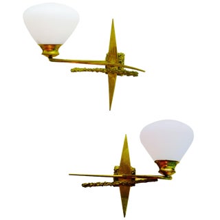 Arlus Paris France Bronze Sconces - A Pair For Sale