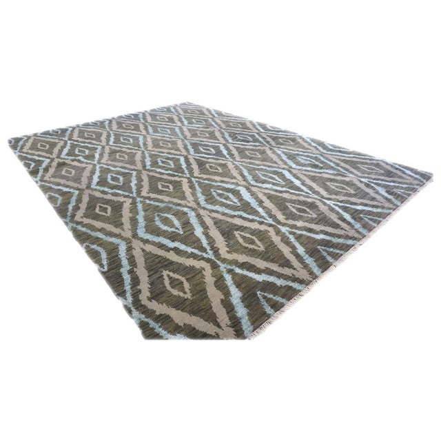 Condition: New Origin: Nepal Design: Modern Mongolia Actual size: 8.11 x 12.3 Color: Green, Light Blue, Light Gray , Taupe...