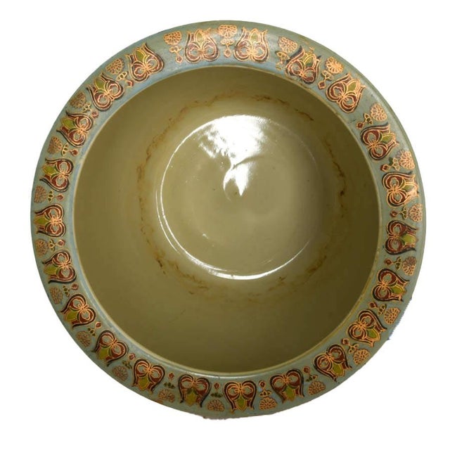 Chinoiserie Large Hand-Painted Chinoiserie Satsuma Fishbowl Planter For Sale - Image 3 of 4