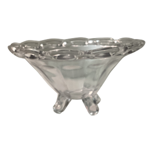 Vintage 1940s Imperial Glass Crocheted Footed Bowl