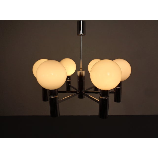 Opaline Glass Pendant Lamp from Sölken Leuchten, Germany, 1960s For Sale - Image 11 of 15