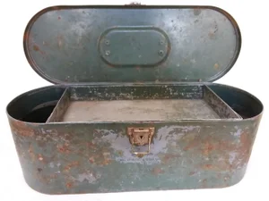 Vintage Metal Box With Old Paint