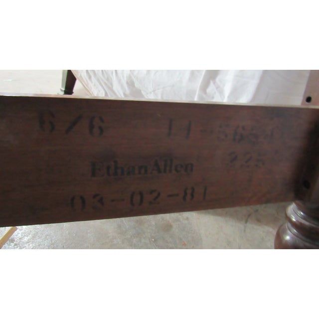Brown 1980s Ethan Allen Georgian Court Cherry King Bed Poster Designer For Sale - Image 8 of 8