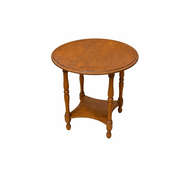 Wood Occasional Table with Turned Legs, 1920s For Sale - Image 3 of 3