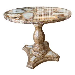 1960s Arturo Pani Inlaid Shell and Abalone Side Table For Sale