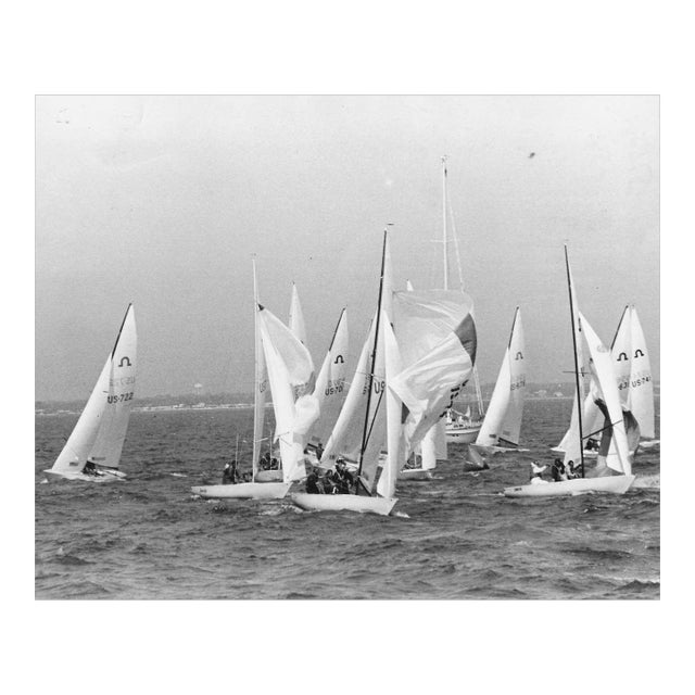 1984 Tampa Bay Florida Sailing Black & White Photograph For Sale