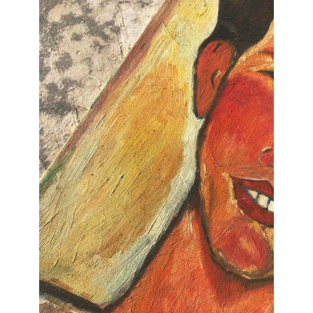 Textile After Amedeo Modigliani, Portrait of Chaim Soutine, Circa: 1950 or Earlier For Sale - Image 7 of 11