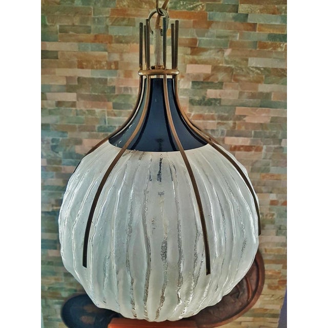 Glass Ball Pendant Lamp by Angelo Brotto, Italy, 1960s For Sale - Image 16 of 18