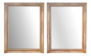 Large Giltwood Wall Mirrors with Decorative Frames, 19th Century, Set of 2