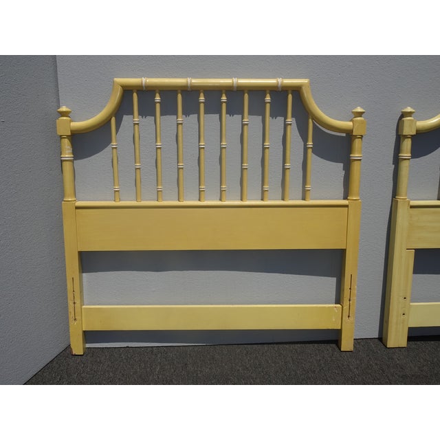 Vintage French Country Yellow Twin Headboards Bed Frames by Thomasville