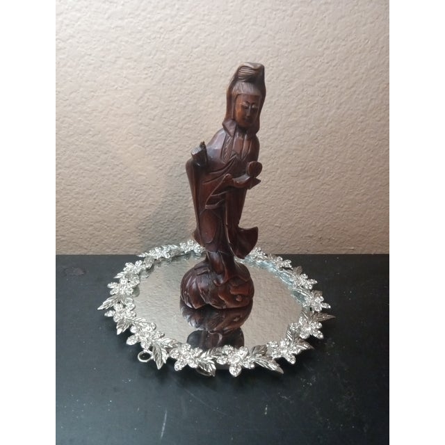 Wood Exquisite Carved Boxwood Guanyin, Goddess of Compassion For Sale - Image 7 of 7