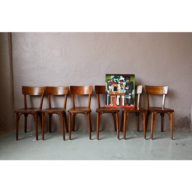 Bent Beech Bistro Chairs by Joamin Baumann for Baumann, 1970s, Set of 6 For Sale - Image 15 of 15