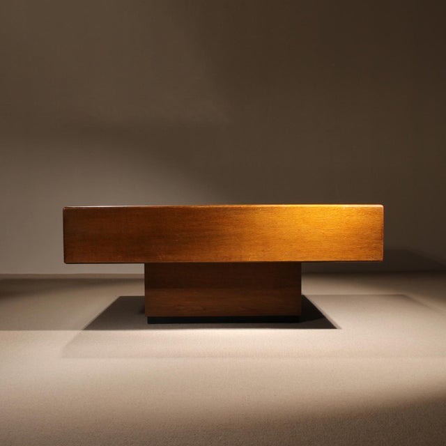 Wood Oak & Etched Metal Coffee Table by Heinz Lilienthal, Germany, 1970s For Sale - Image 7 of 17