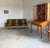 Scalloped Carved Turned Danish Oak Henning Kjærnulf Style Sofa Couch Olive Wool For Sale - Image 9 of 16