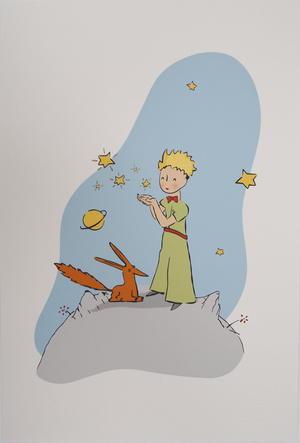 Antoine De Saint-Exupery, Le Petit Prince, le renard et les étoiles, Lithograph