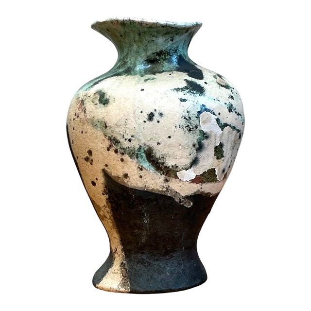 Vintage Abstract Glazed Ceramic Vase For Sale In West Palm - Image 6 of 12