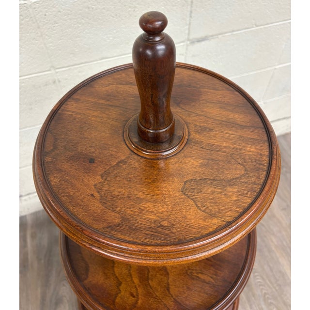 Victorian Antique Victorian or George III Walnut Tripod Revolving Display Stand Dumbwaiter For Sale - Image 3 of 10