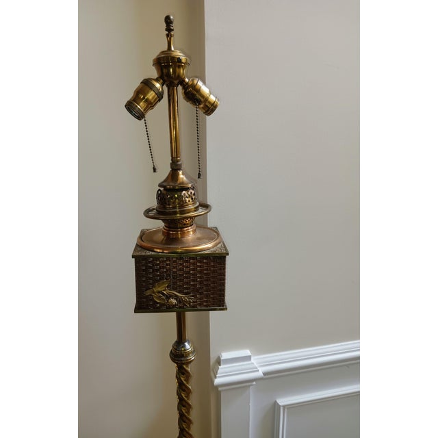 Illuminate Your Home With a True Masterpiece of Historic Design: A Rare Stunning 1890 Late Victorian and Art Nouveau Floor Lamp. For Sale - Image 11 of 12