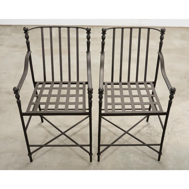 Set of Four Michael Taylor Montecito Bronzed Garden Barstools For Sale - Image 13 of 18