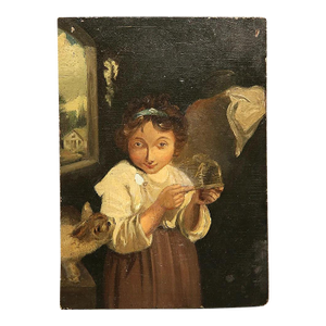 Mid 20th Century Oil on Panel - Honor; Daumier