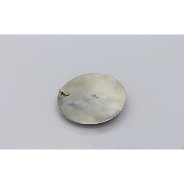 Dog God in Blue Underglaze Porcelain & Sterling Pendant, marked Siam, (pre-1949), 925, and sterling. The cobalt is well...