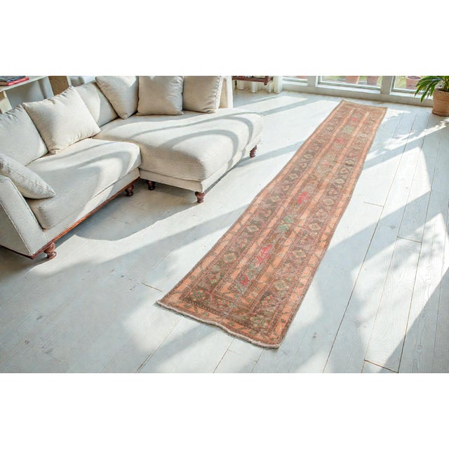 Tan 1960s Long Turkish Kilim Runner For Sale - Image 8 of 10