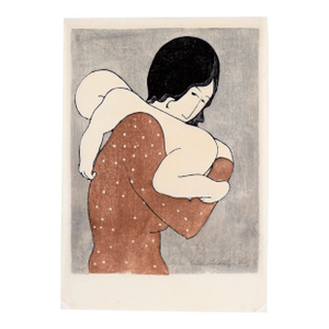 "Lady Holding a Baby" - Woodblock Print by Stephen White
