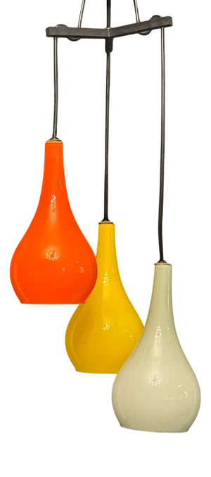 Mid-Century Modern Italian Pendant with Glass Shades from Stilux Milano, 1960s