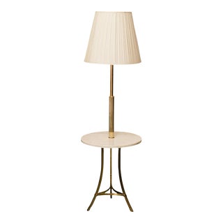 Mid 20th Century Marble Table Floor Lamp For Sale