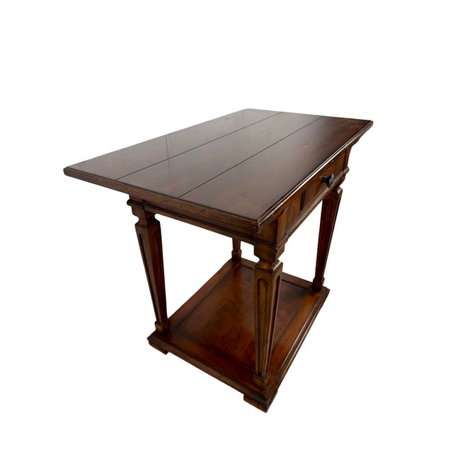 Late 20th Century Milling Road by Baker Furniture French Country Side Table With Drawer For Sale - Image 5 of 18