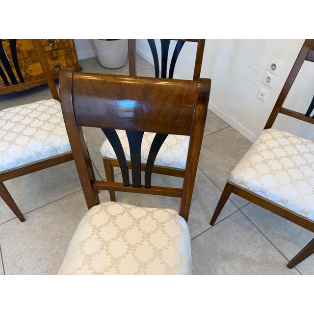 Antique Biedermeier Armchairs in Walnut, Set of 4 For Sale - Image 5 of 11
