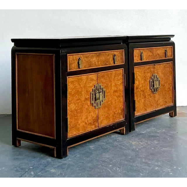 Elevate your bedroom or living area with this sophisticated pair of vintage nightstands from Century Furniture’s iconic...