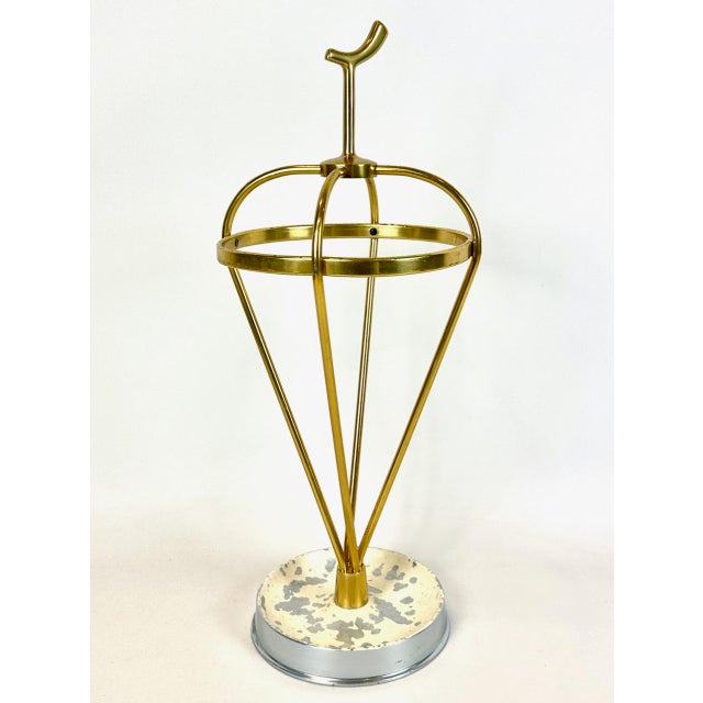 Mid-Century Modern Austrian Aluminium and Brass Umbrella Stand, 1960s For Sale - Image 11 of 11