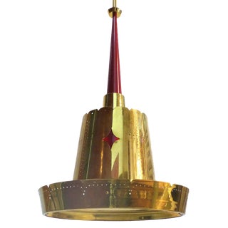Mid-Century Modern Brass Pendant Fixture For Sale