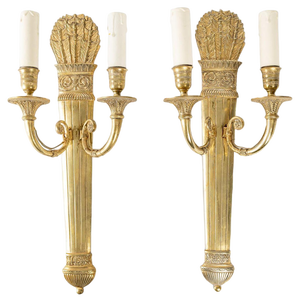 20th Century Restoration Style 2-Light Sconces, Set of 2