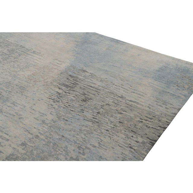 2010s Rug & Kilim’s Modern Abstract Rug in Blue & Gray For Sale In New York - Image 6 of 8