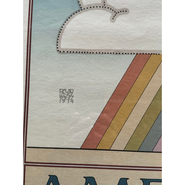 Vintage Offset Lithograph by David Lance Goines - "America" Capture the essence of artistic brilliance with this...