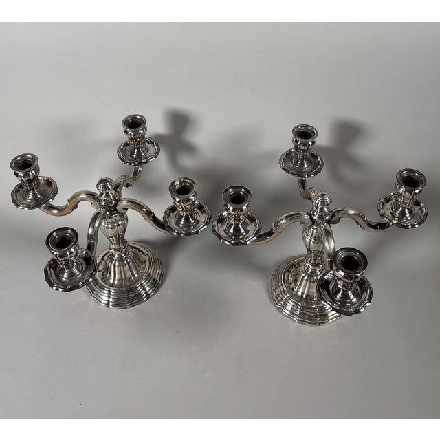 Mid 19th Century Louis XVI Style Silver 950 Candelabra, 1850 For Sale - Image 5 of 6